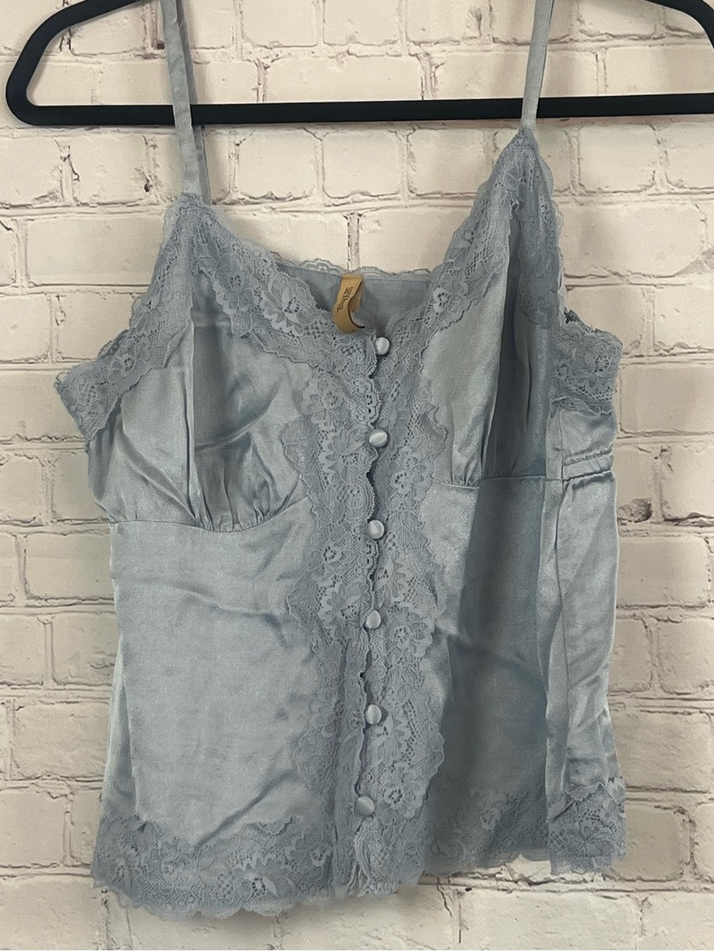Shyanne Powder Blue Satin Lace Cami